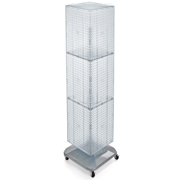 Four-Sided Pegboard Tower Revolving Display Panel Size 14"W x 60"H